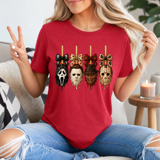 Horror on Sticks Halloween Bow Graphic Tee