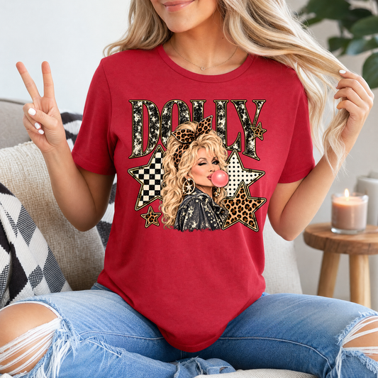 Dolly Bubblegum & Leopard Bow Vintage Graphic Tee