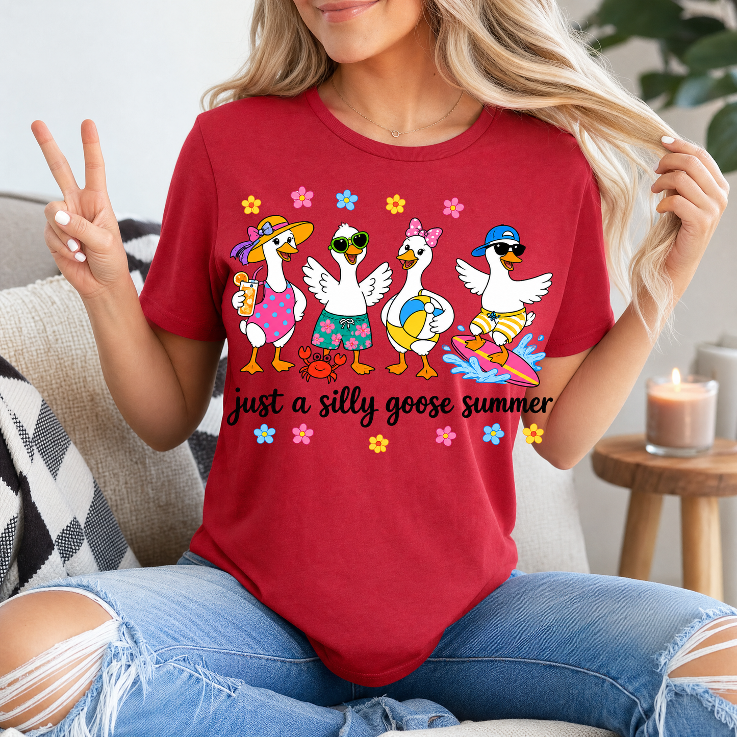 Just A Silly Goose Summer Premium Graphic Tee