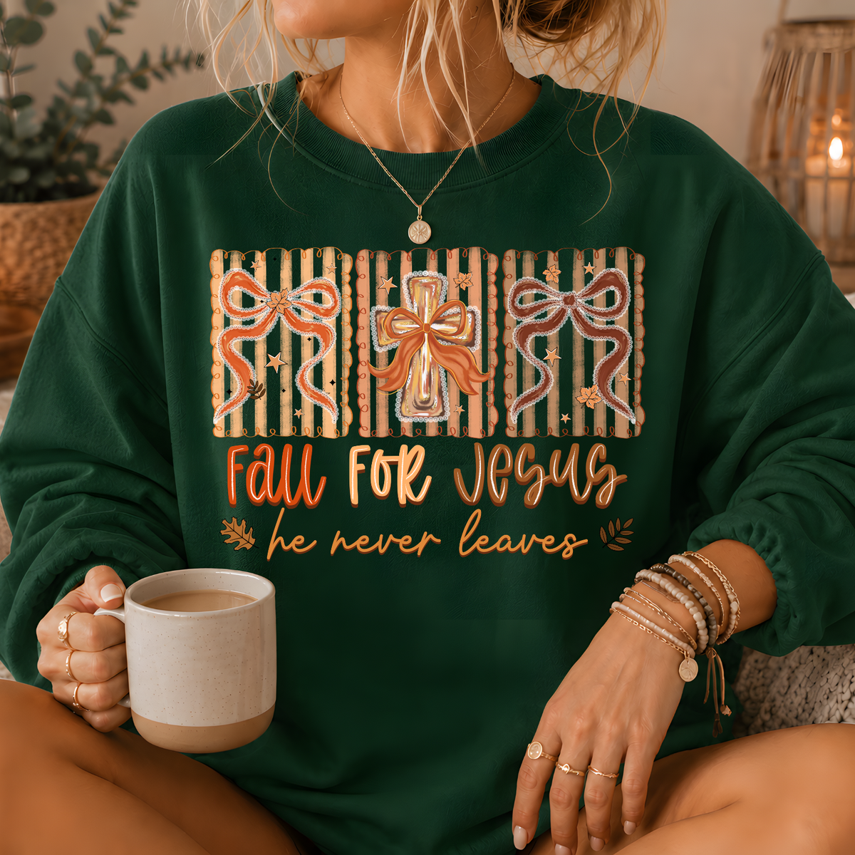 Fall For Jesus Crewneck Sweatshirt
