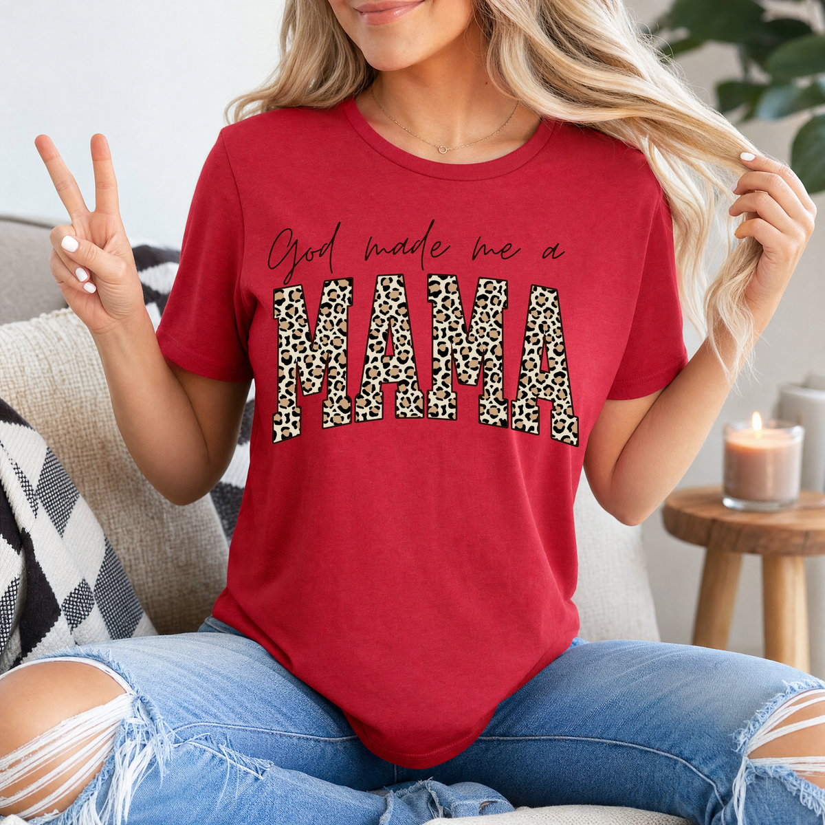 God Made Me A Momma Premium Graphic Tee