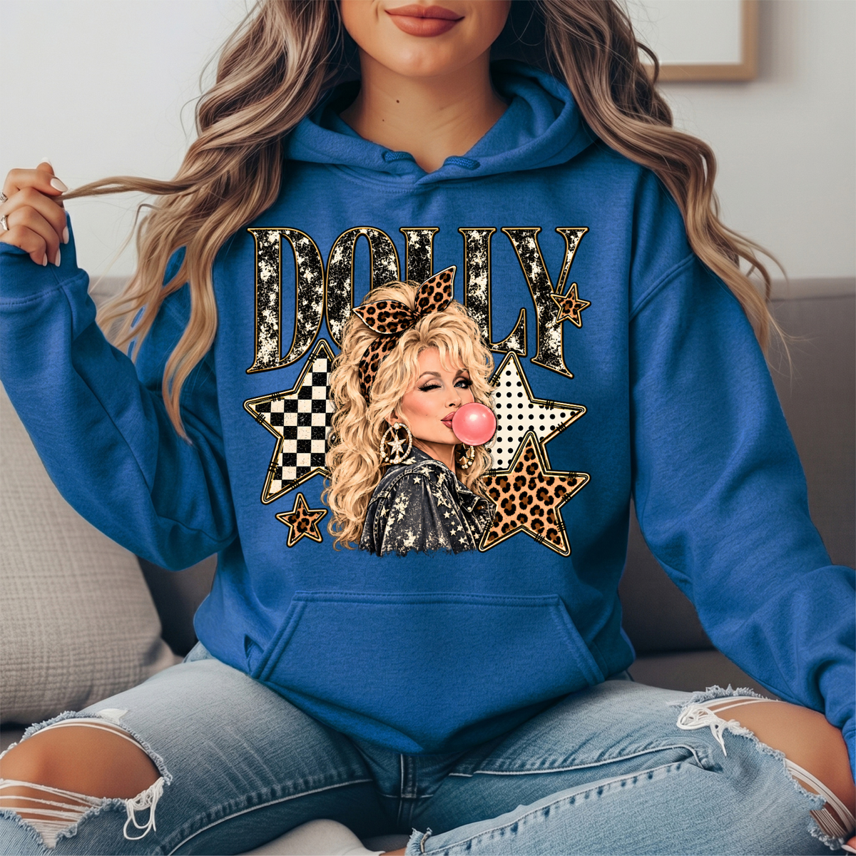 Dolly Bubblegum & Leopard Stars Graphic Hoodie