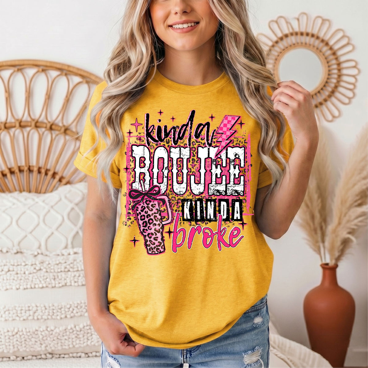 Kinda Boujee Kinda Broke Graphic Tee