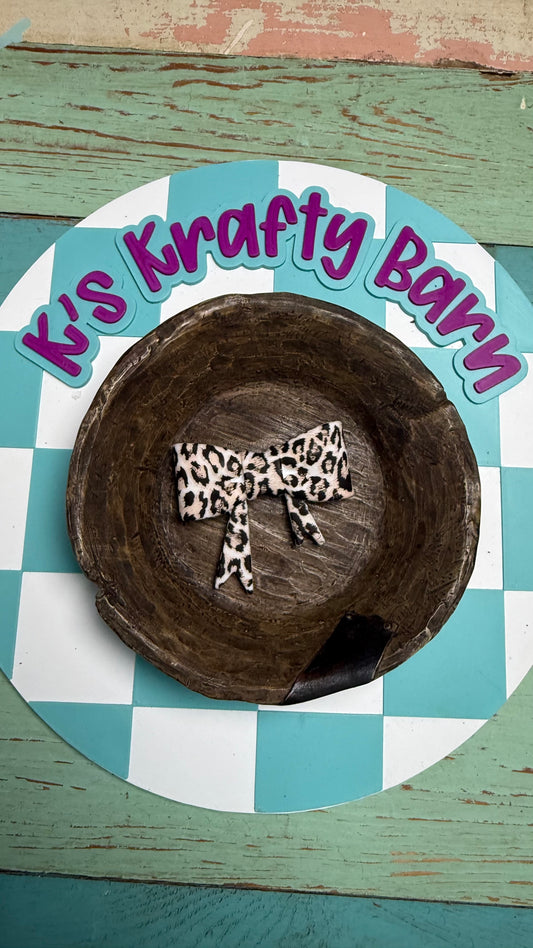 Silicone Focal Bead- Leopard Luxe Bow