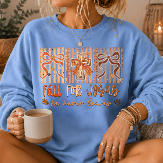 Fall For Jesus Crewneck Sweatshirt