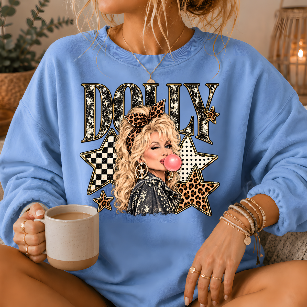 Dolly Bubblegum & Stars Crewneck Sweatshirt