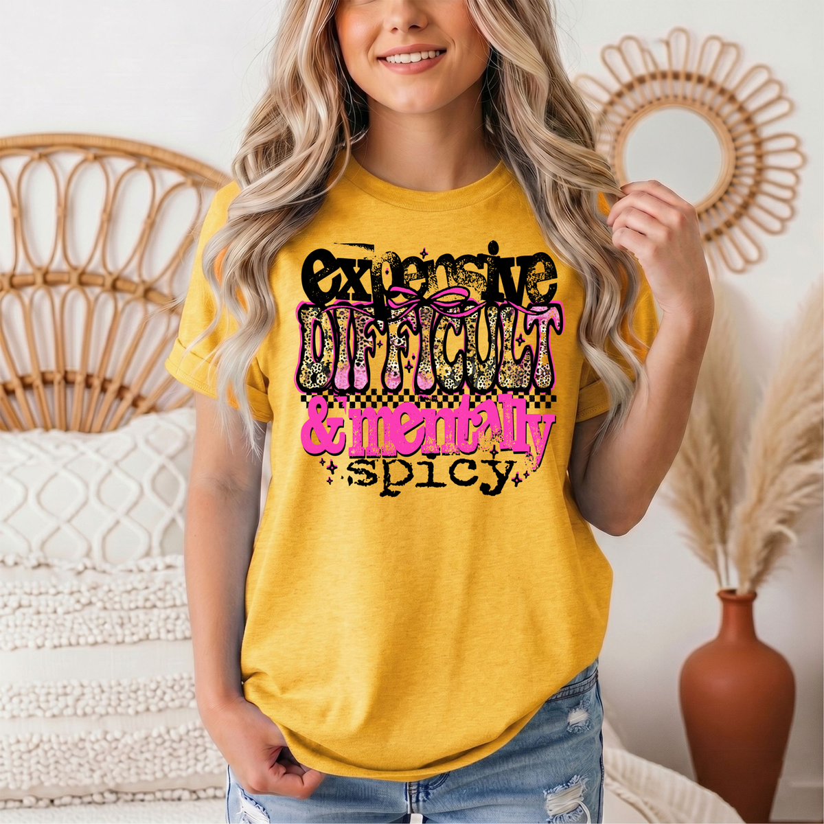 Expensive Difficult & Mentally Spicy Funny Graphic Tee