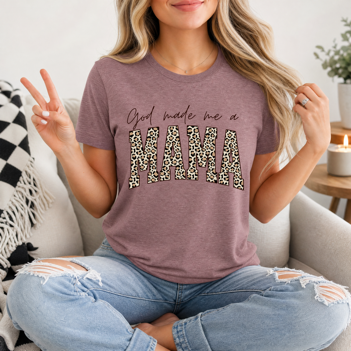 God Made Me A Momma Premium Graphic Tee