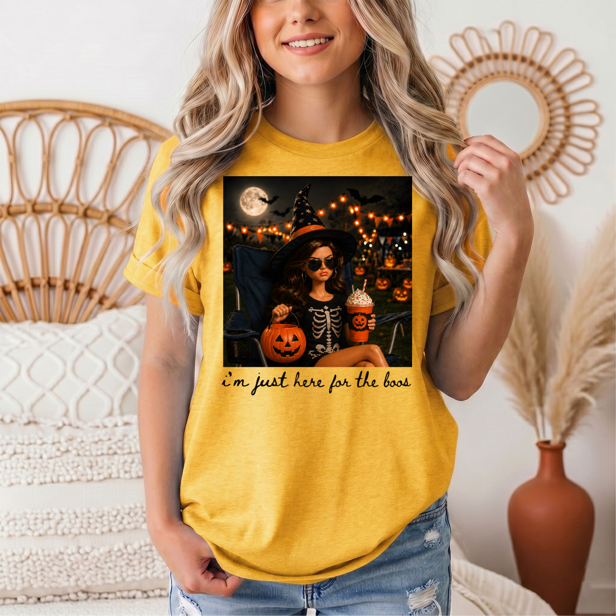 I'm Just Here for the Boos Halloween Graphic Tee