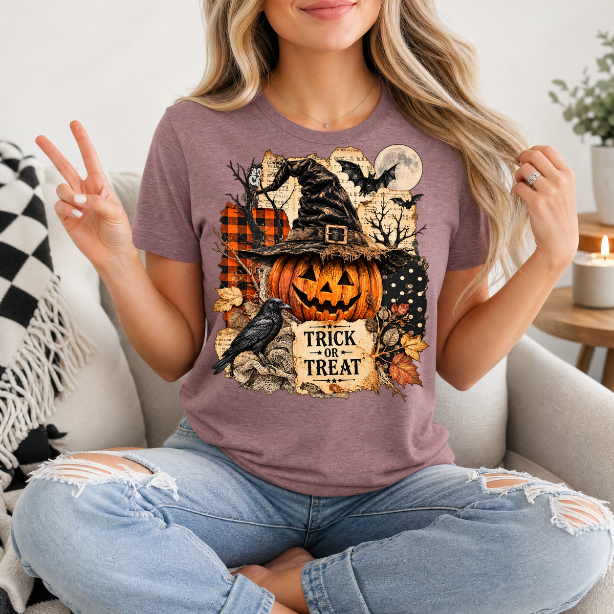 Trick or Treat Vintage Halloween Premium Graphic Tee