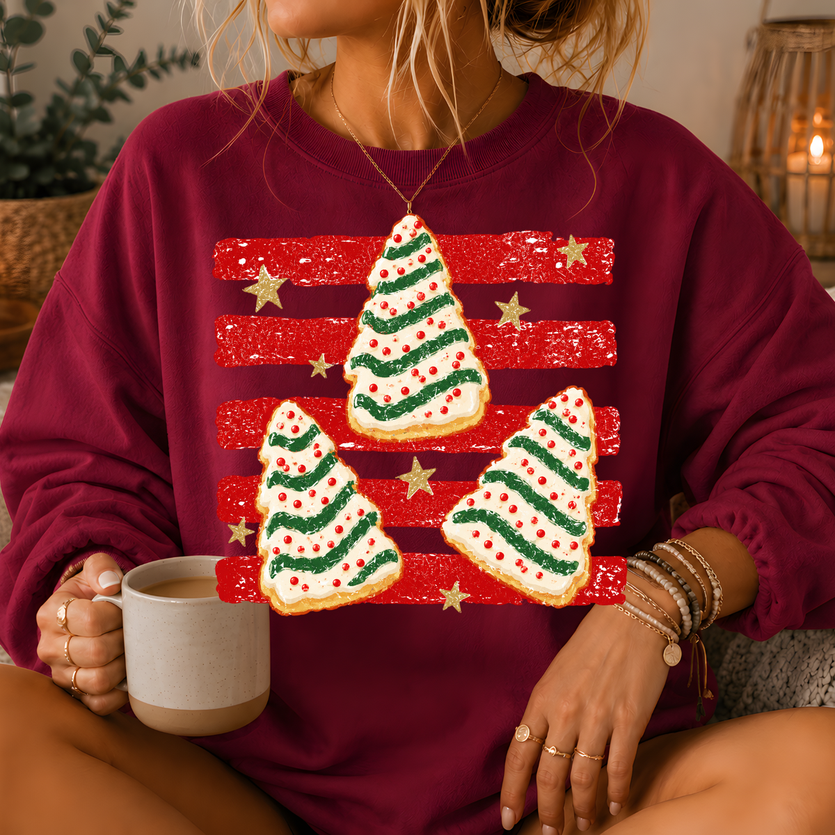 Christmas Tree Snack Cake Crewneck Sweatshirt
