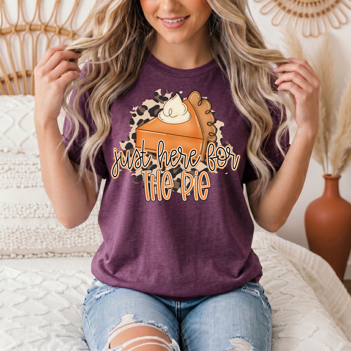 Just Here for the Pie Pumpkin Pie Graphic Tee