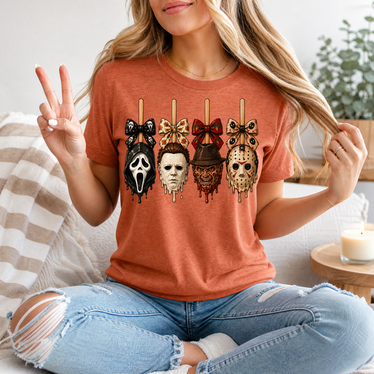 Horror on Sticks Halloween Bow Graphic Tee