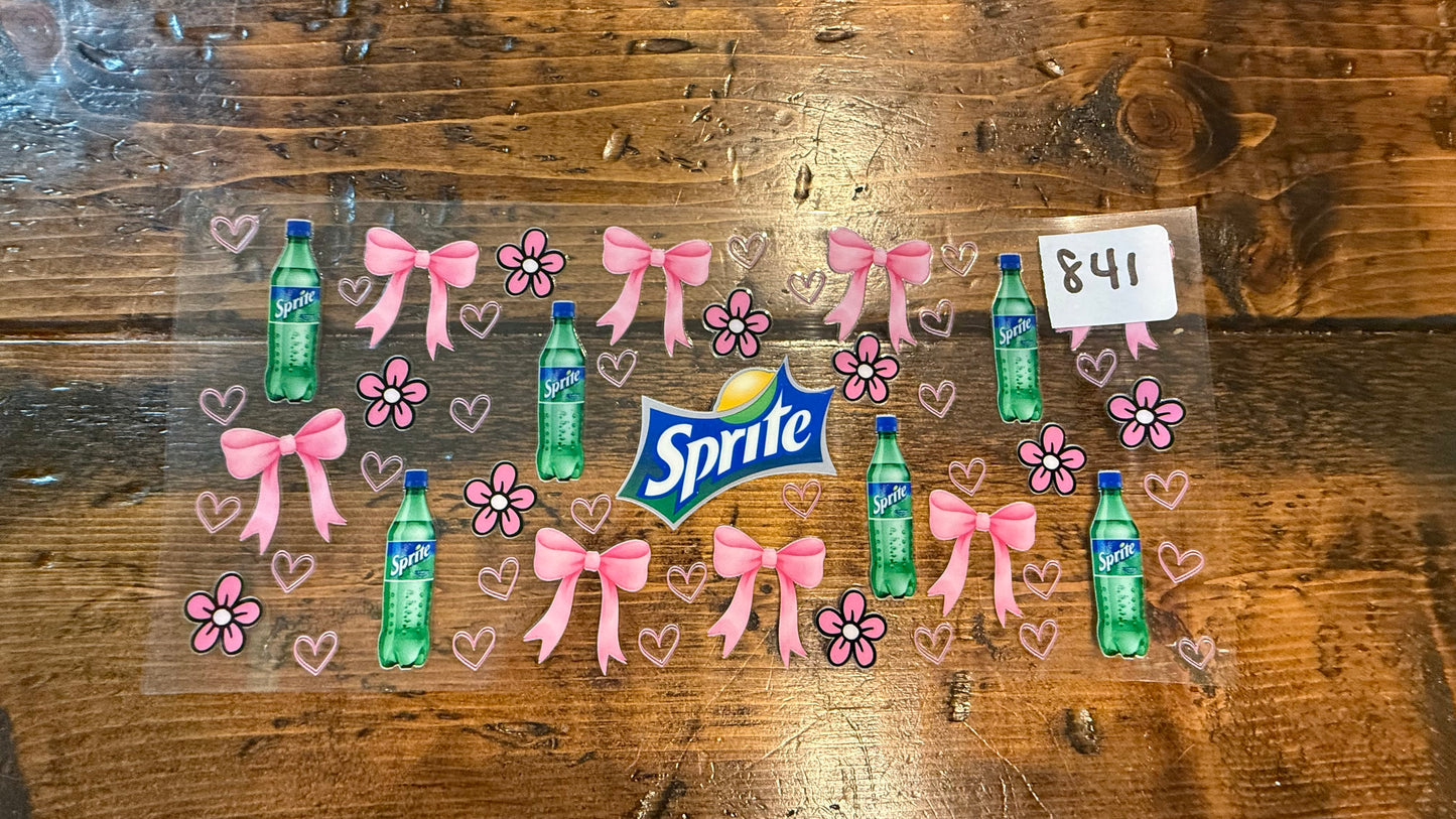 #841 Pink bows with bottles