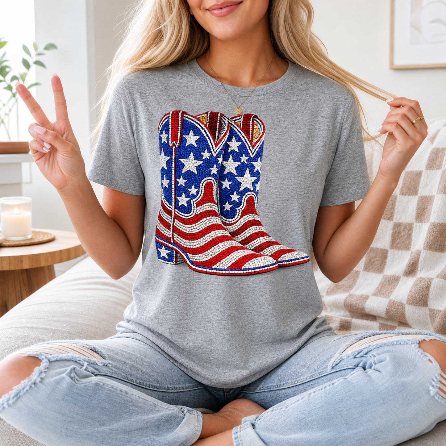 Rhinestone Boots Premium Graphic Tee