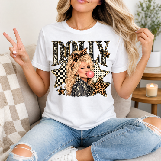 Dolly Bubblegum & Leopard Bow Vintage Graphic Tee