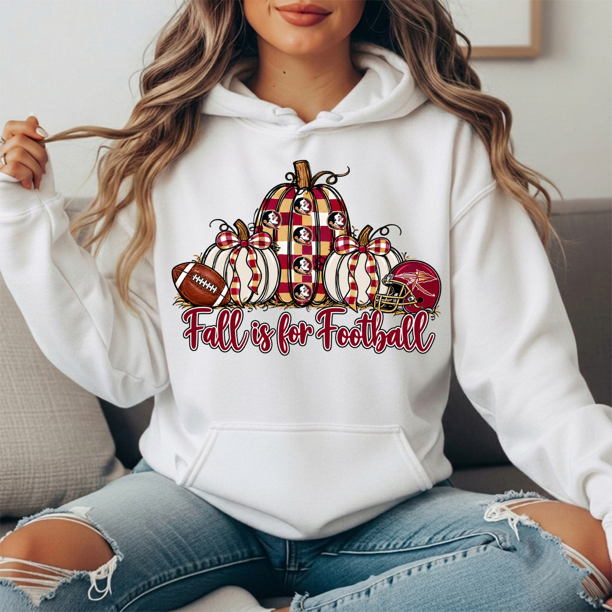 Florida State Fall Is for Football Pumpkin Graphic Hoodie