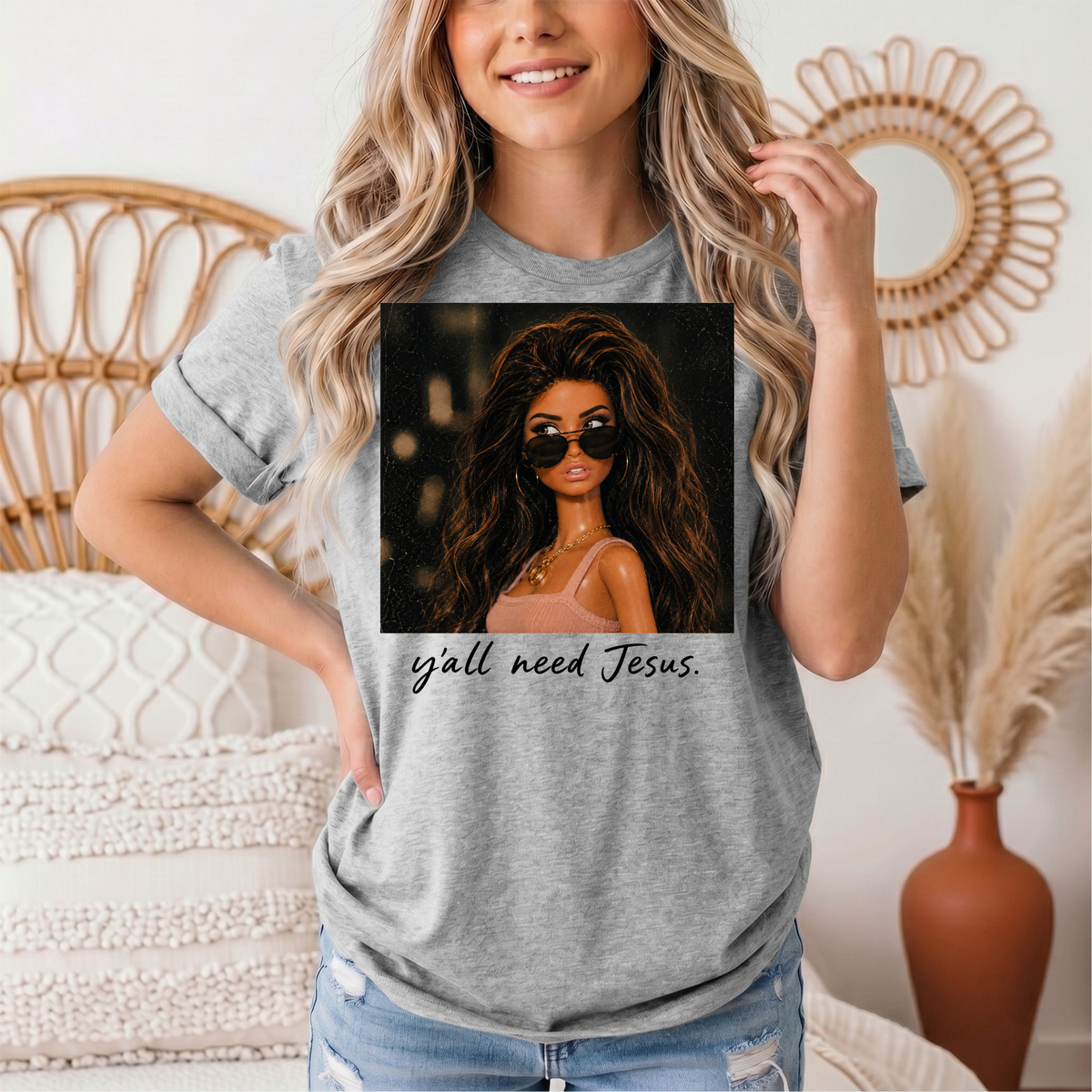 Y'all Need Jesus Doll Graphic Tee