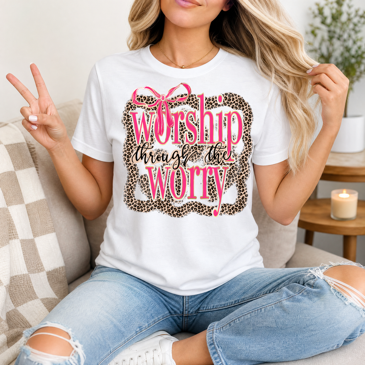 Worship Through The Worry Premium Graphic Tee