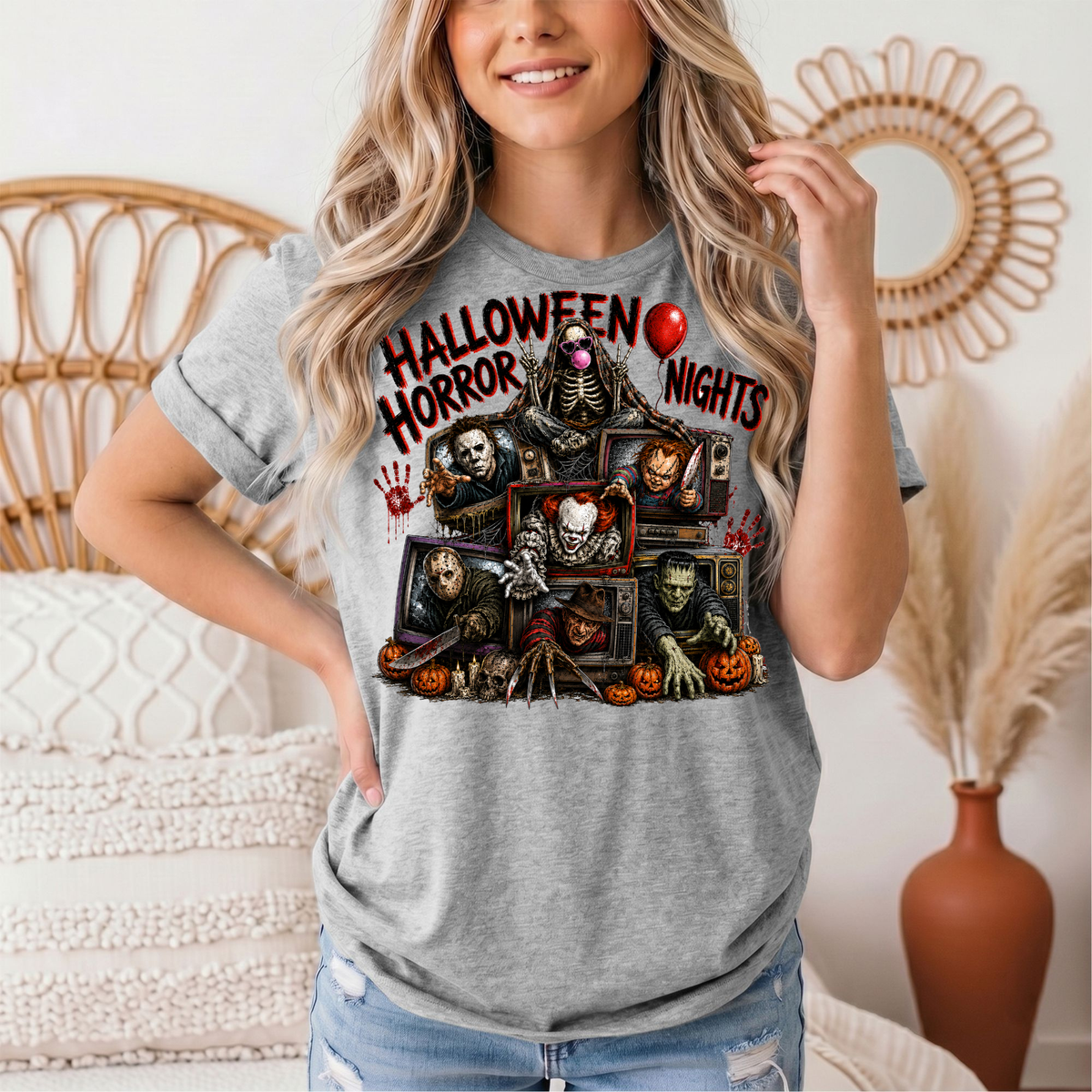Halloween Horror Nights Vintage TV Graphic Tee