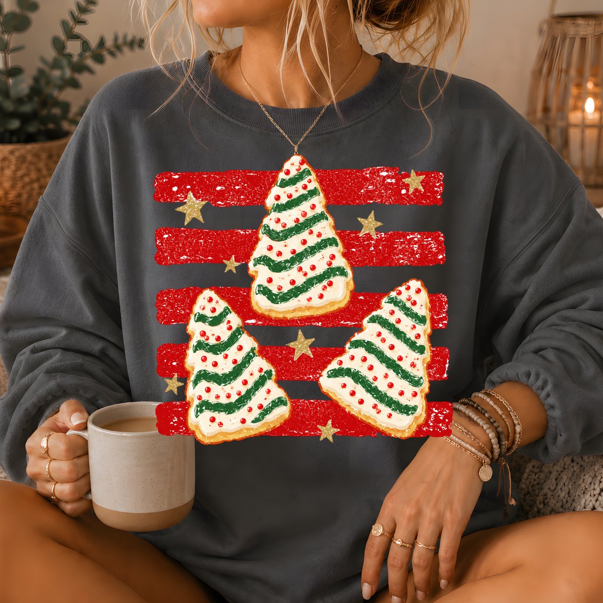 Christmas Tree Snack Cake Crewneck Sweatshirt