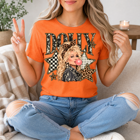 Dolly Bubblegum & Leopard Bow Vintage Graphic Tee
