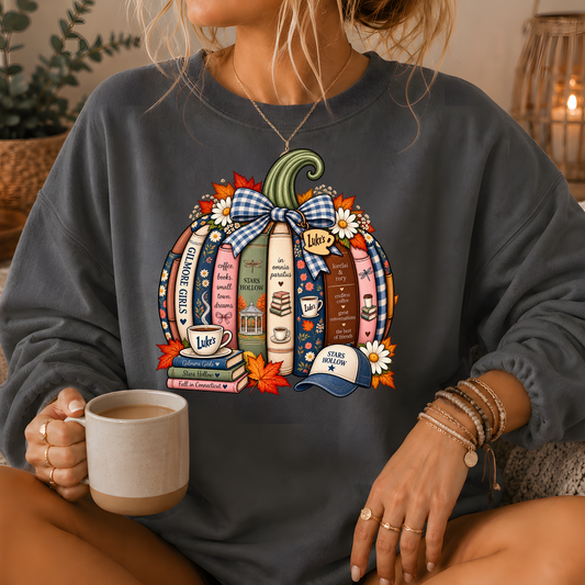 Gilmore Girls Inspired Bookish Pumpkin Crewneck Sweatshirt