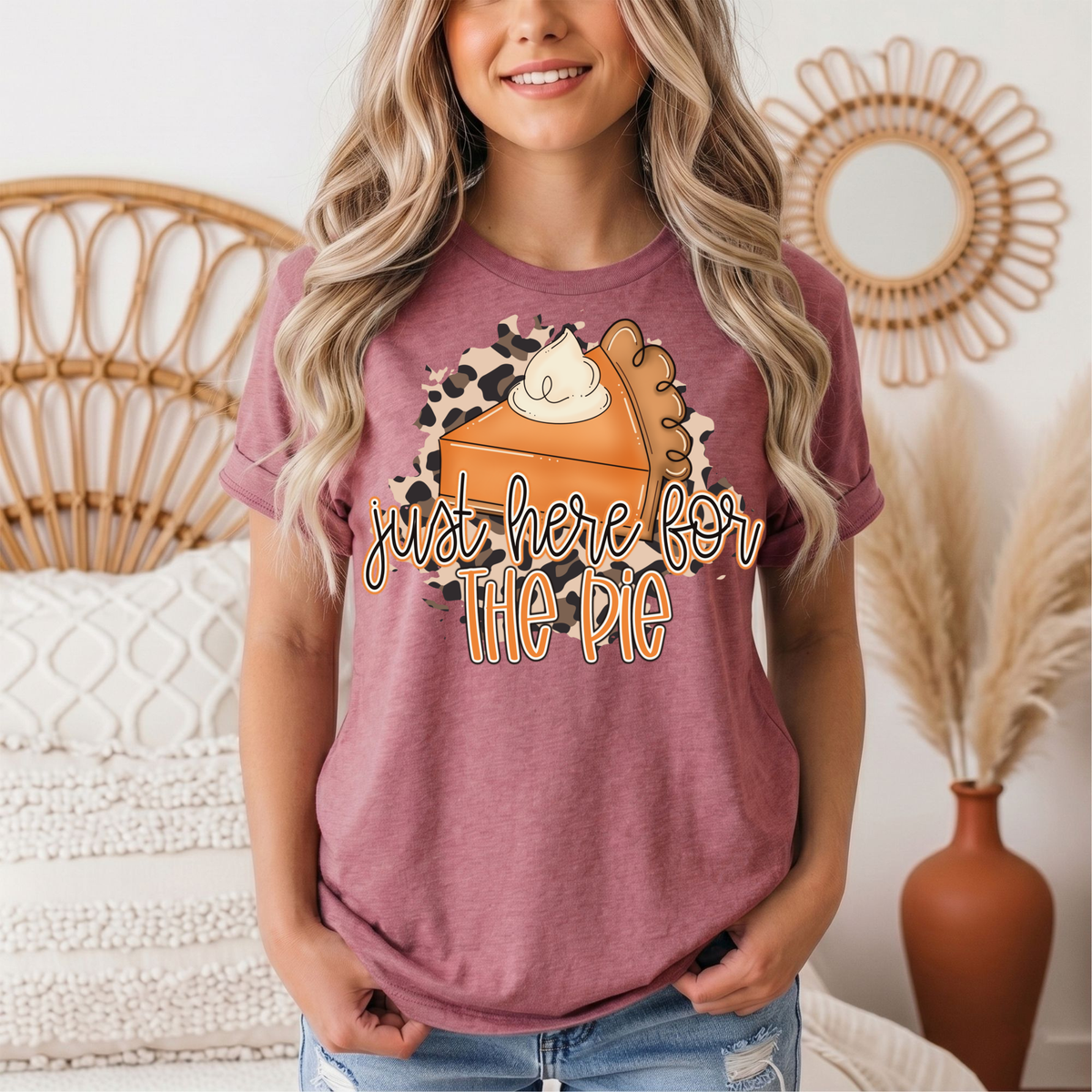 Just Here for the Pie Pumpkin Pie Graphic Tee