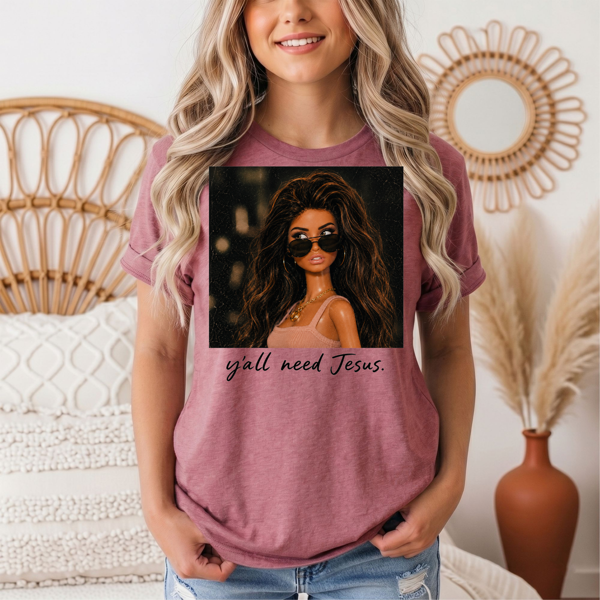 Y'all Need Jesus Doll Graphic Tee