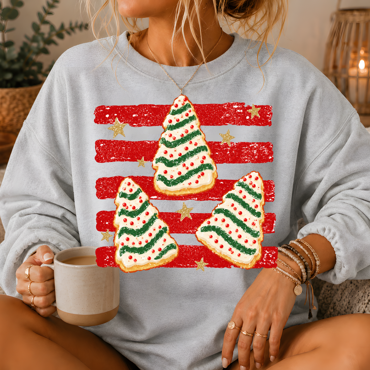 Christmas Tree Snack Cake Crewneck Sweatshirt