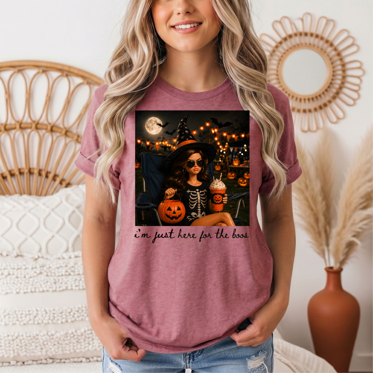 I'm Just Here for the Boos Halloween Graphic Tee
