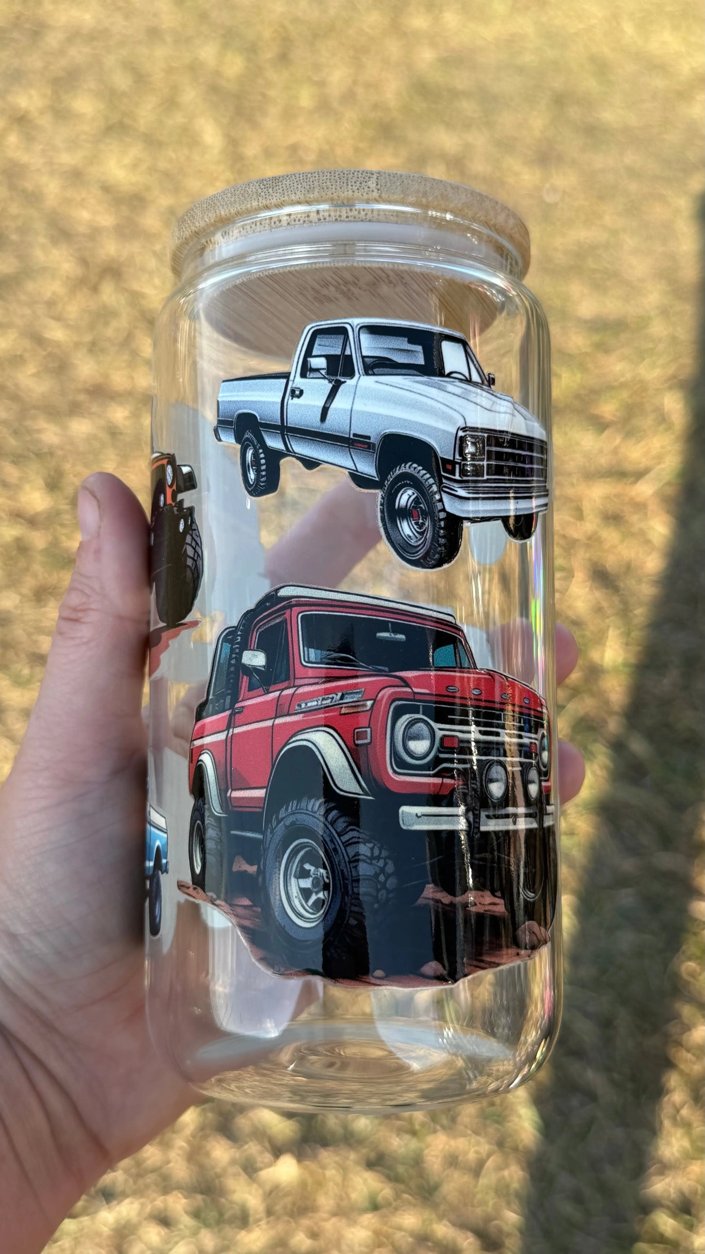 Trucks 16oz Glass Libby K's Crafty Vibes Co.