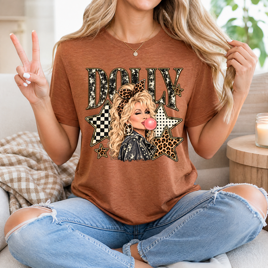 Dolly Bubblegum & Leopard Bow Vintage Graphic Tee