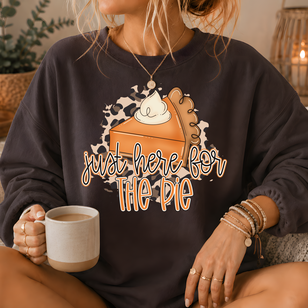 Just Here for the Pie Crewneck Sweatshirt
