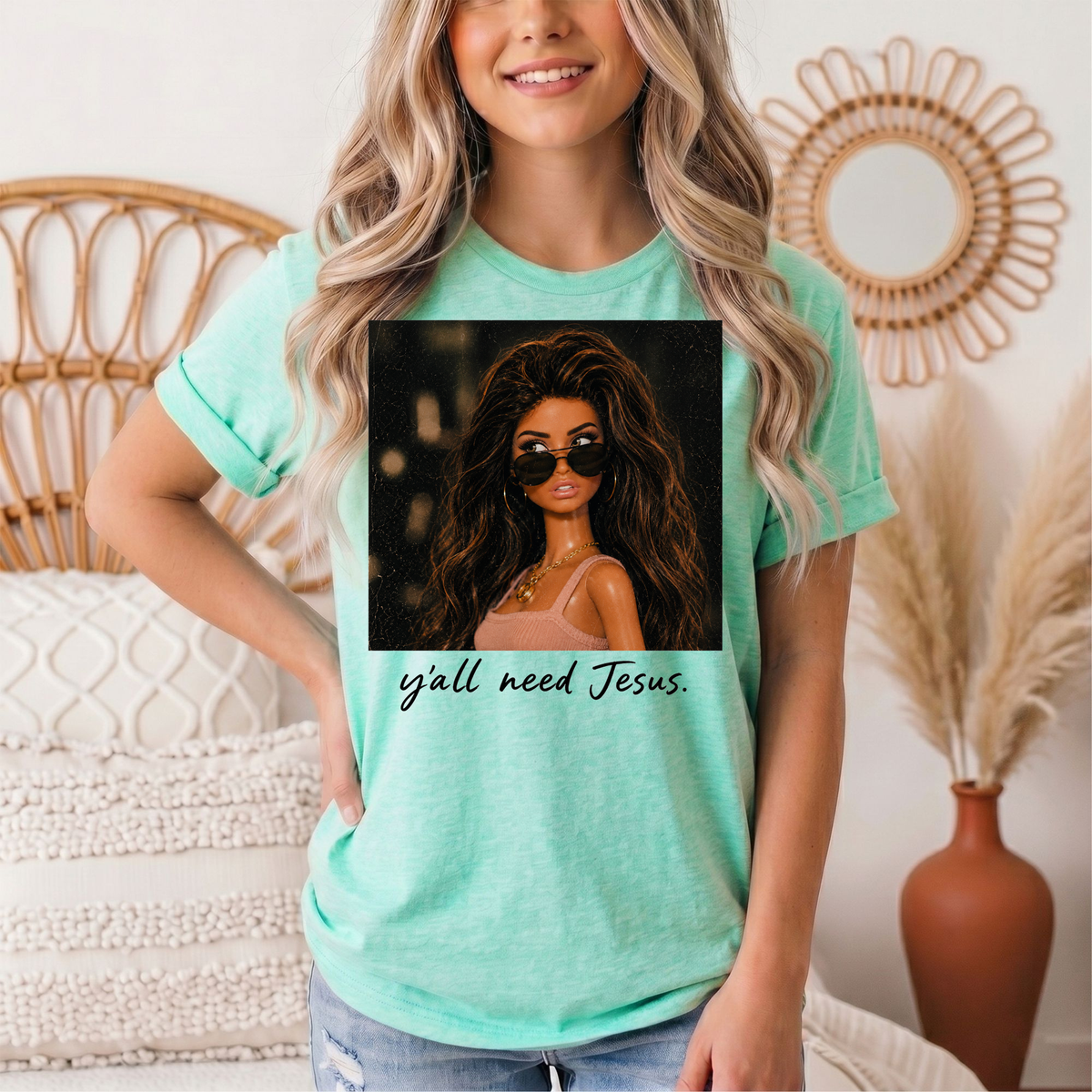 Y'all Need Jesus Doll Graphic Tee