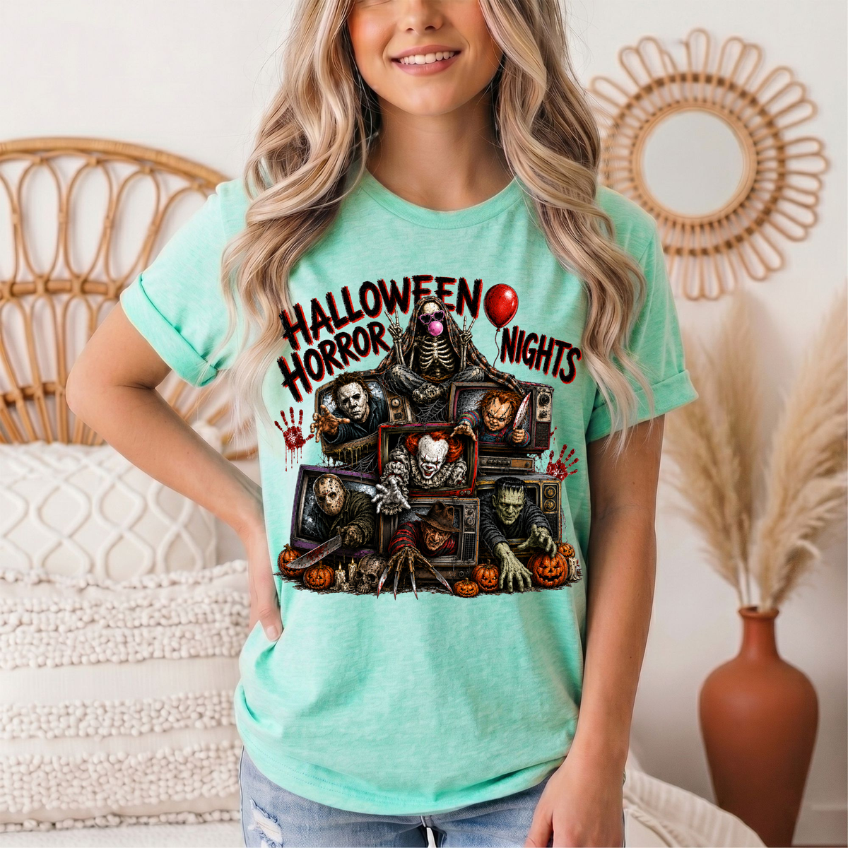 Halloween Horror Nights Vintage TV Graphic Tee