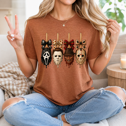 Horror on Sticks Halloween Bow Graphic Tee
