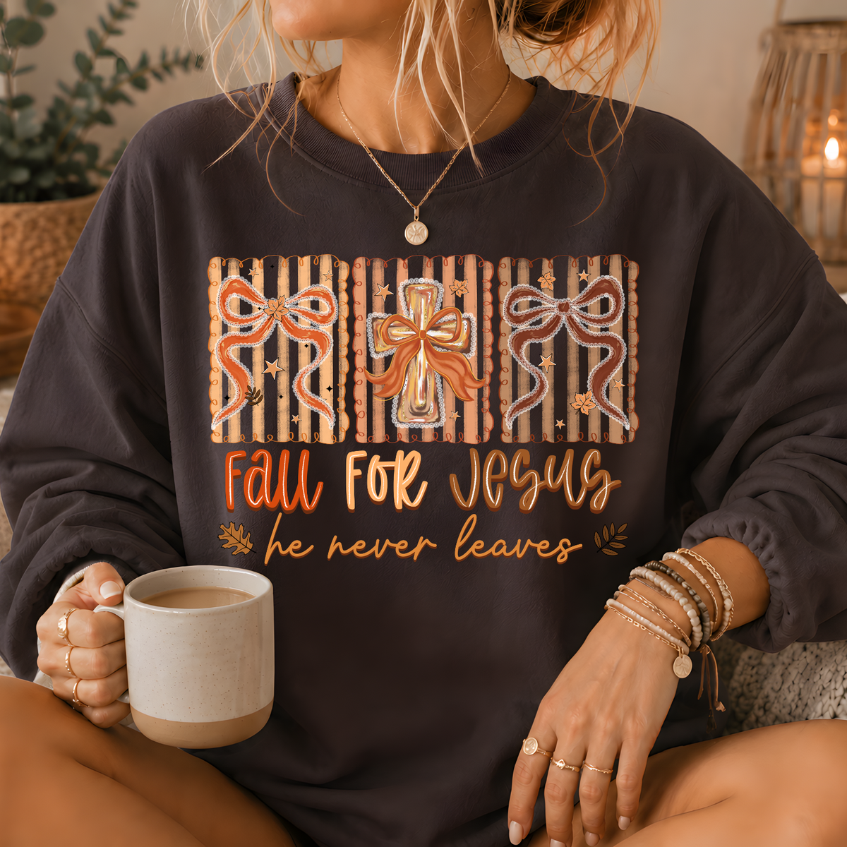 Fall For Jesus Crewneck Sweatshirt