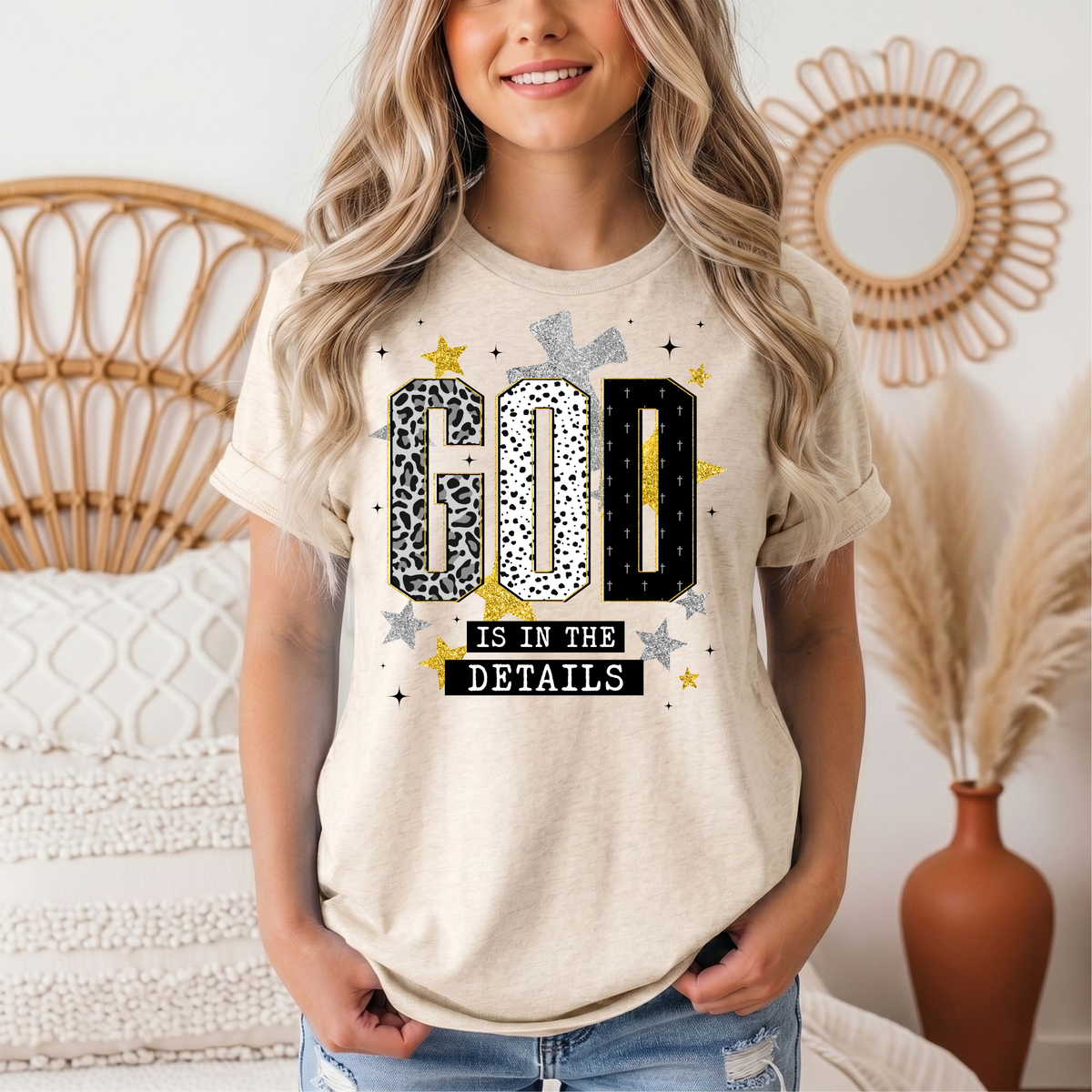 God Is in the Details Christian Graphic Tee