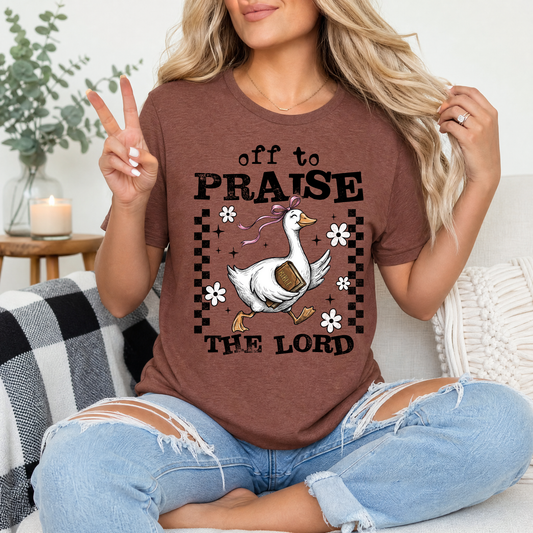 Off To Praise The Lord Christian Graphic Tee