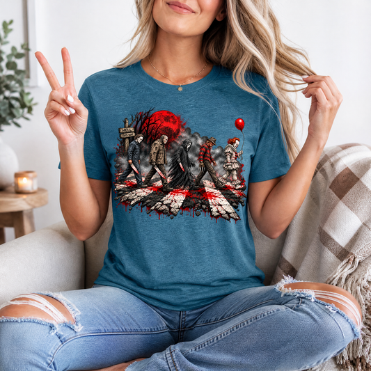 Halloween Horror Slashers Crosswalk Graphic Tee