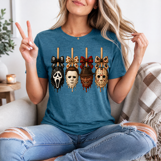 Horror on Sticks Halloween Bow Graphic Tee