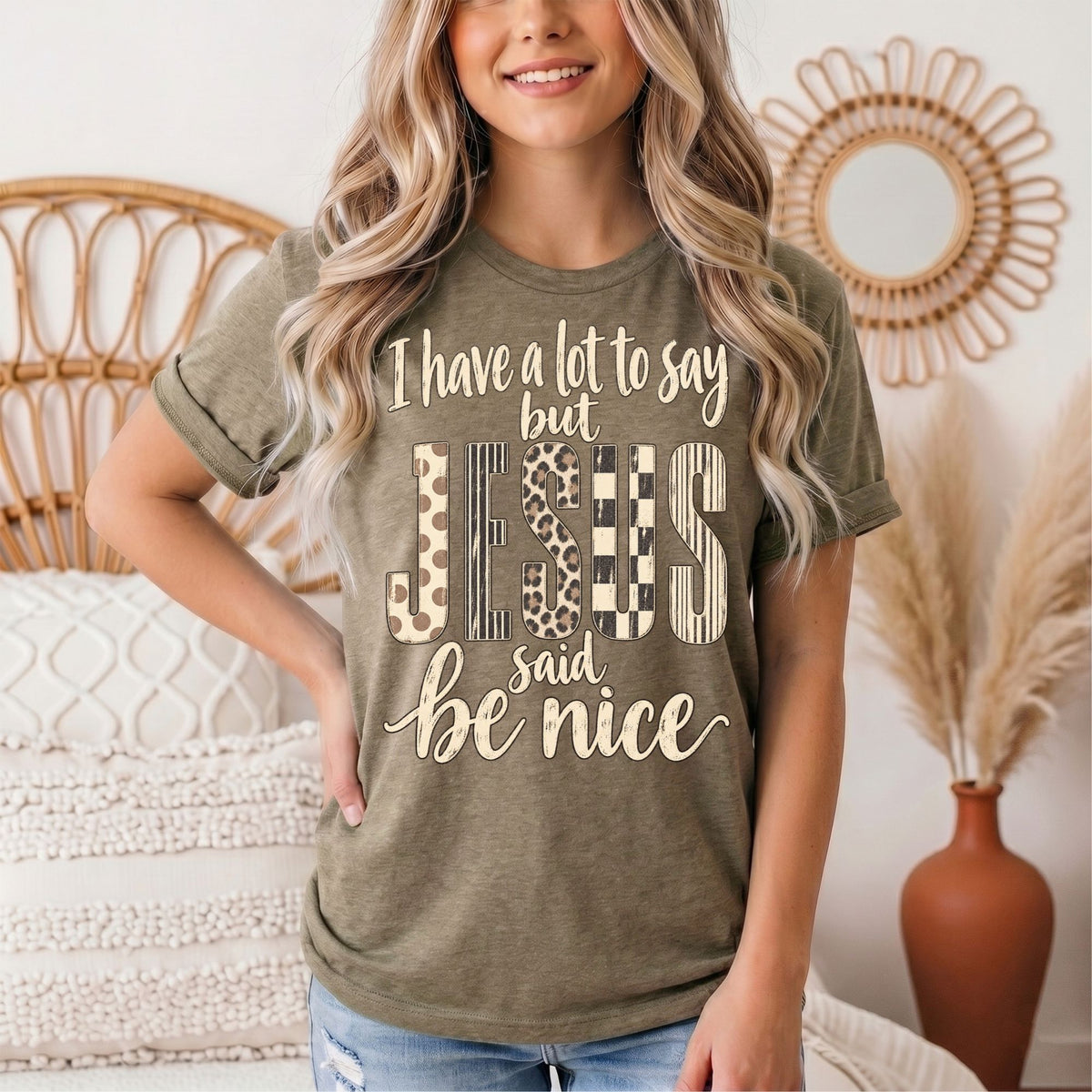 I Have a Lot to Say, but Jesus Says No Christian Graphic Tee
