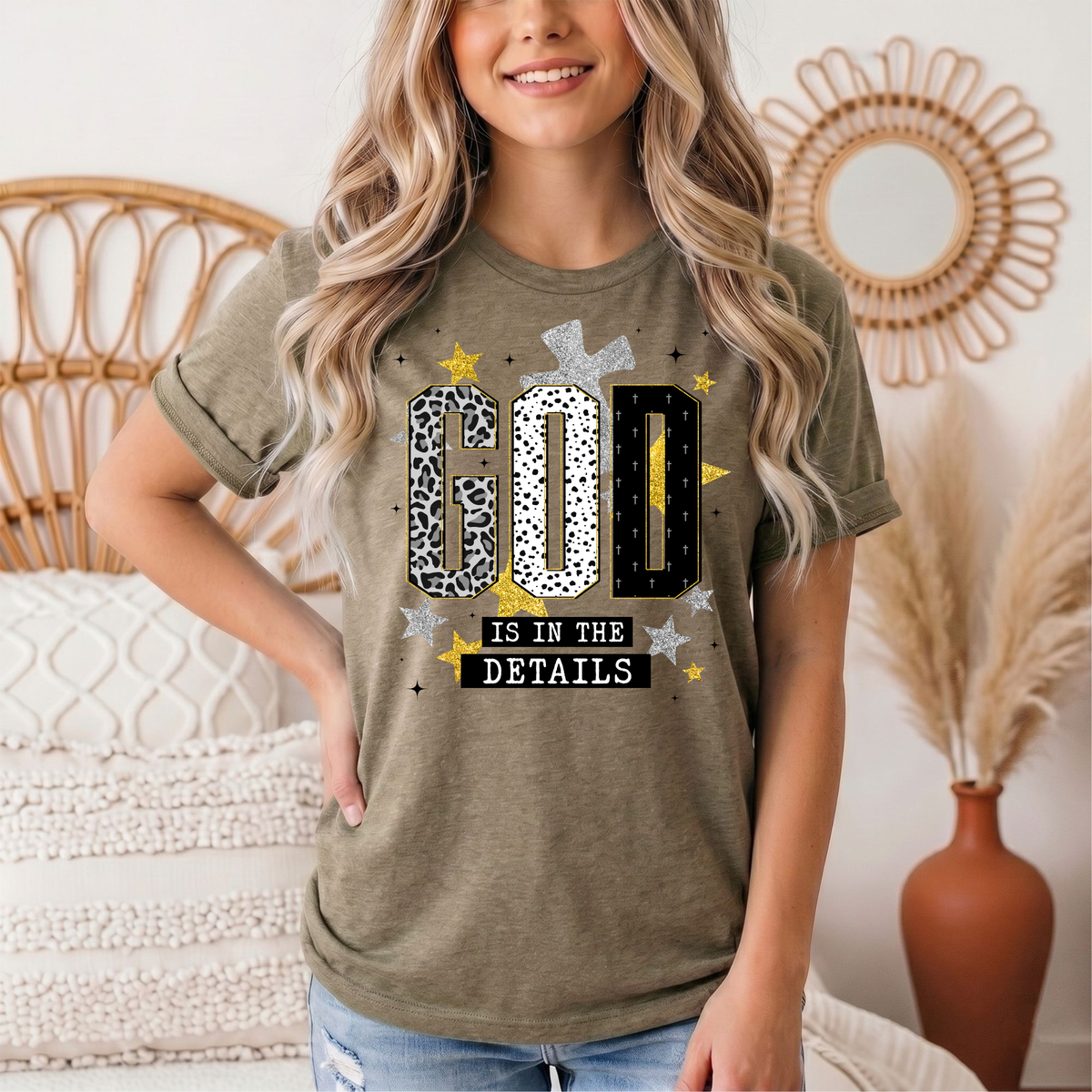 God Is in the Details Christian Graphic Tee