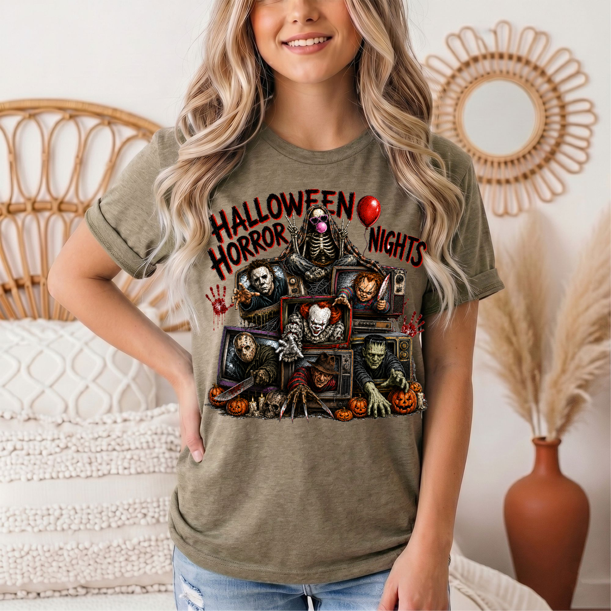 Halloween Horror Nights Vintage TV Graphic Tee