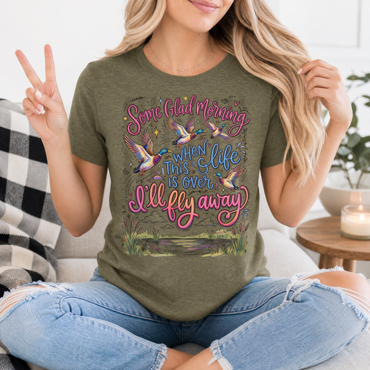 I'll Fly Away Flying Ducks Christian Graphic Tee