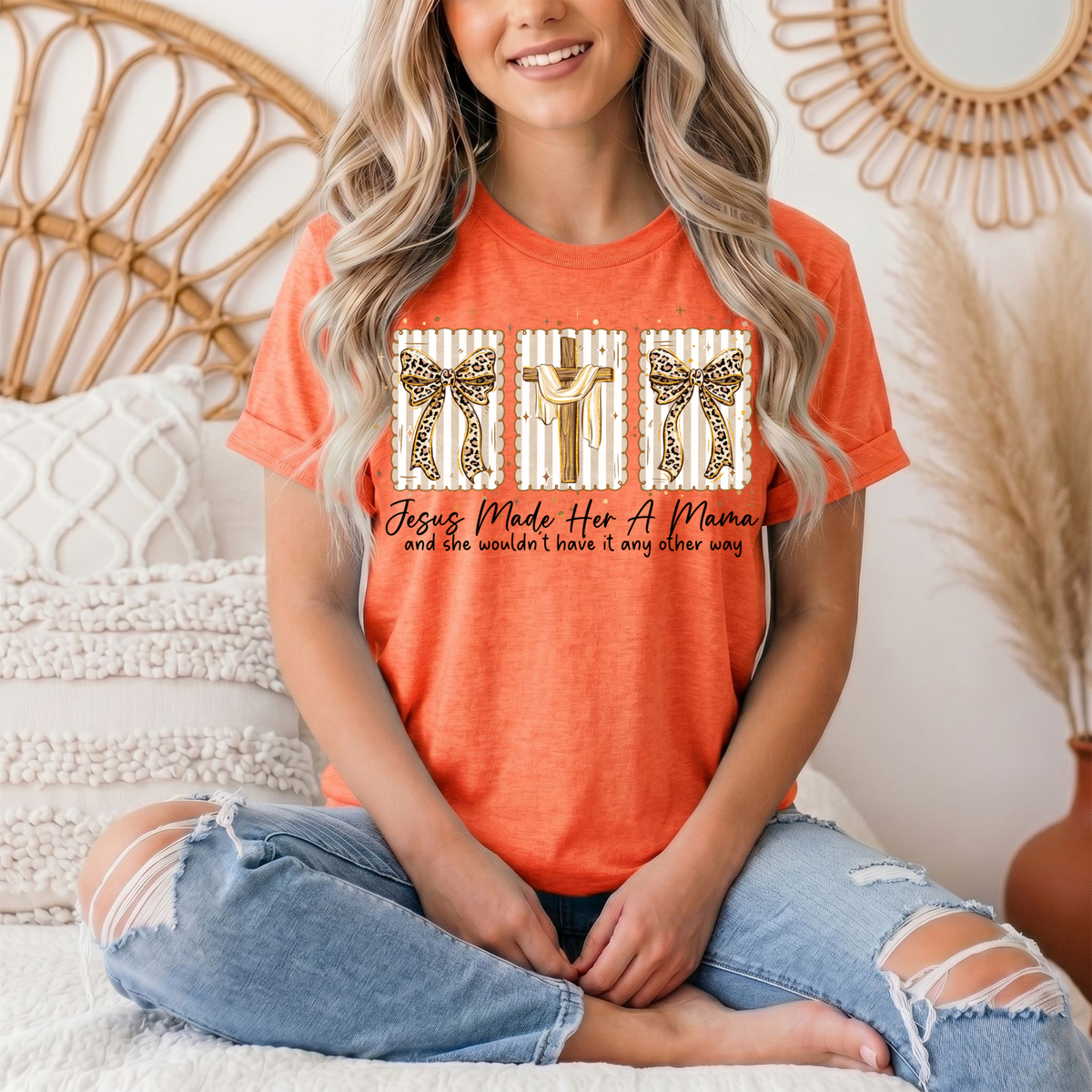 Jesus Made Her a Mama Christian Graphic Tee