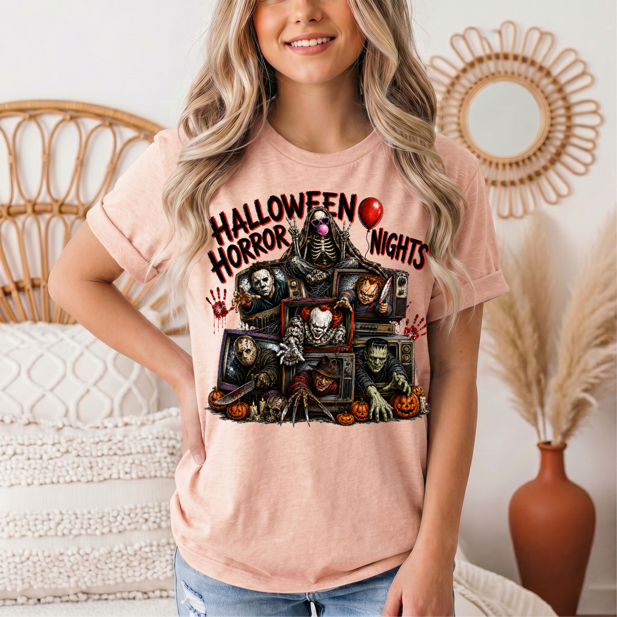 Halloween Horror Nights Vintage TV Graphic Tee