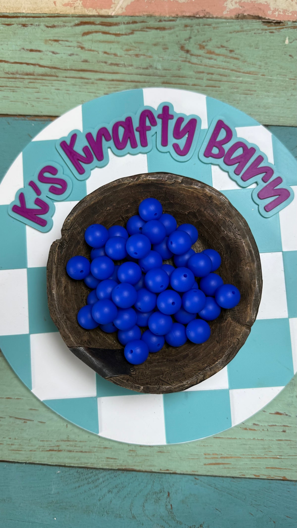 15mm Solid Silicone Beads- Cobalt Blue