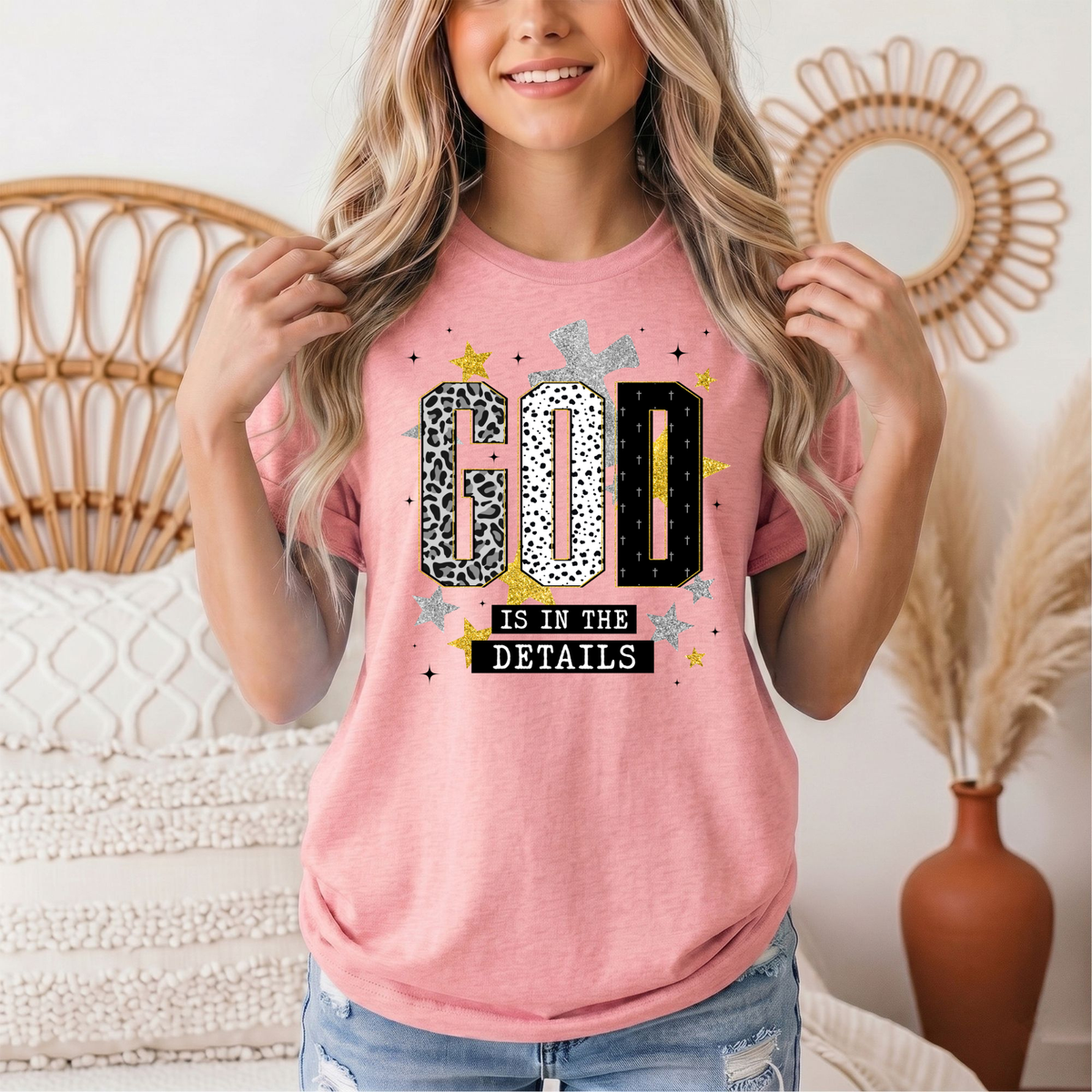 God Is in the Details Christian Graphic Tee